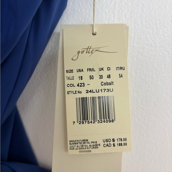 Gottex Blue One Piece Swimsuit with Wrap Design - Picture 3 of 5